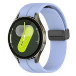 xDfind フォールドマグネティックブラックバックルシリコンウォッチバンド、Samsung Galaxy Watch7 / FE / 6 / 5 / 4用