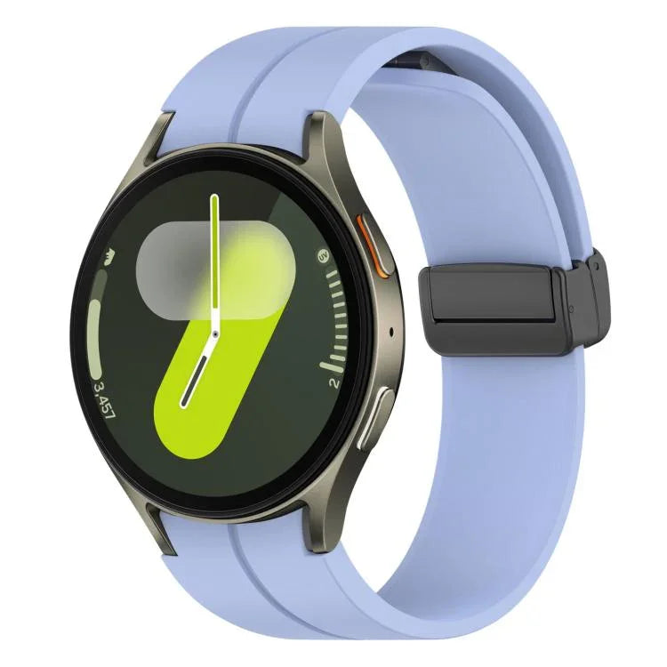 xDfind フォールドマグネティックブラックバックルシリコンウォッチバンド、Samsung Galaxy Watch7 / FE / 6 / 5 / 4用