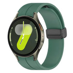 xDfind フォールドマグネティックブラックバックルシリコンウォッチバンド、Samsung Galaxy Watch7 / FE / 6 / 5 / 4用
