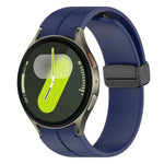 xDfind フォールドマグネティックブラックバックルシリコンウォッチバンド、Samsung Galaxy Watch7 / FE / 6 / 5 / 4用