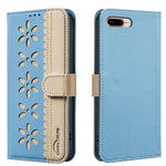 スプライシングカラーホローフラワーパターンRFIDレザースマホケース、iPhone XS Max用、iPhone 6 Plus / 7 Plus / 8 Plus用、iPhone 6 / 7 / 8用