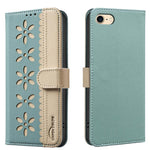 スプライシングカラーホローフラワーパターンRFIDレザースマホケース、iPhone XS Max用、iPhone 6 Plus / 7 Plus / 8 Plus用、iPhone 6 / 7 / 8用
