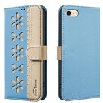 スプライシングカラーホローフラワーパターンRFIDレザースマホケース、iPhone XS Max用、iPhone 6 Plus / 7 Plus / 8 Plus用、iPhone 6 / 7 / 8用