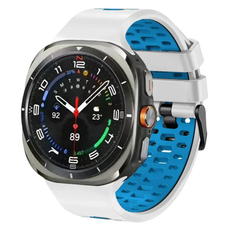 ツーカラー シリコン 通気性 時計バンド、Samsung Galaxy Watch Ultra 47mm / Ultra 2025 用