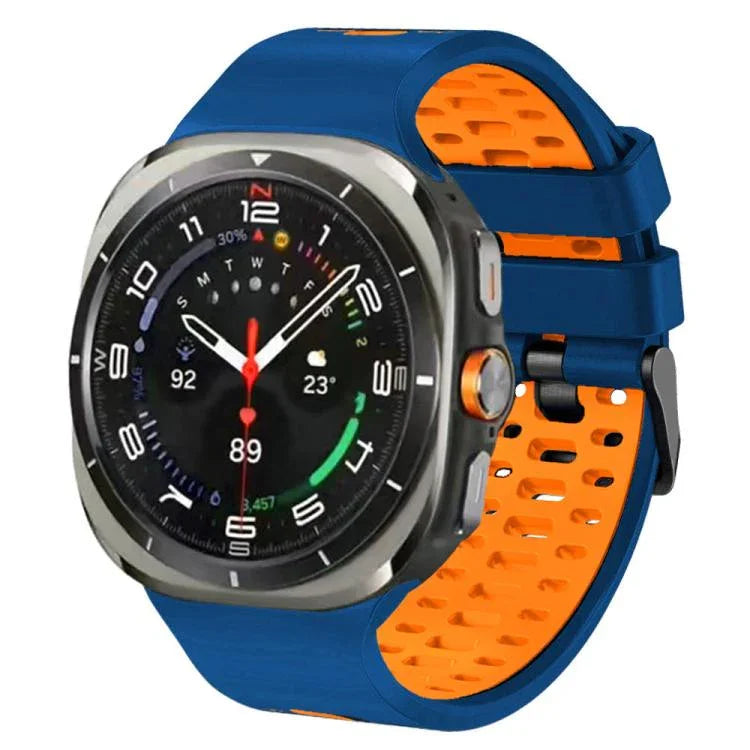 ツーカラー シリコン 通気性 時計バンド、Samsung Galaxy Watch Ultra 47mm / Ultra 2025 用