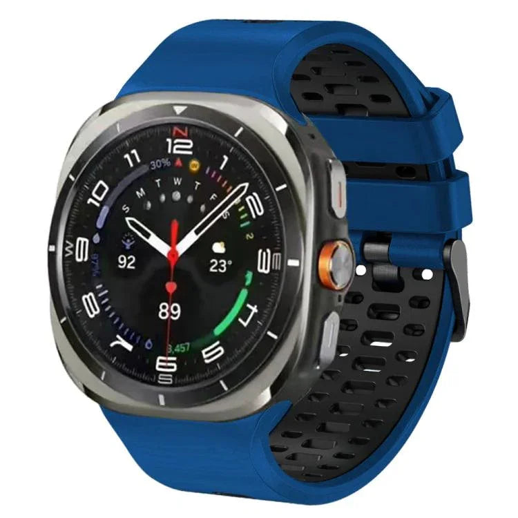 ツーカラー シリコン 通気性 時計バンド、Samsung Galaxy Watch Ultra 47mm / Ultra 2025 用