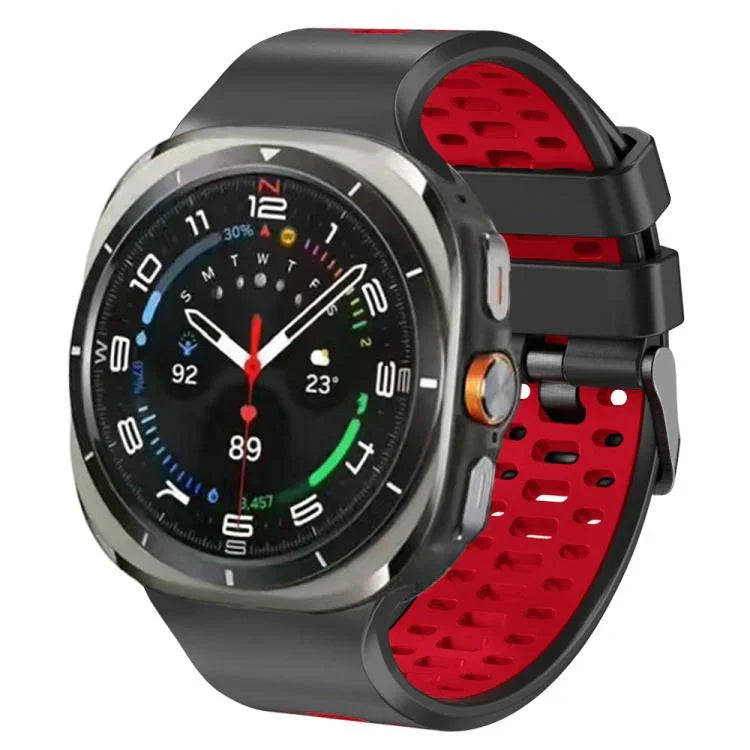 ツーカラー シリコン 通気性 時計バンド、Samsung Galaxy Watch Ultra 47mm / Ultra 2025 用