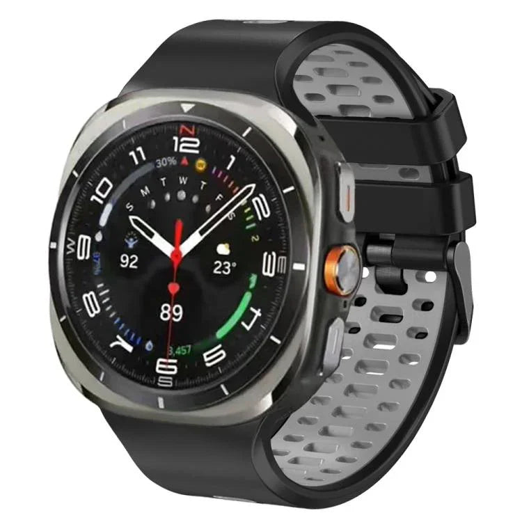 ツーカラー シリコン 通気性 時計バンド、Samsung Galaxy Watch Ultra 47mm / Ultra 2025 用