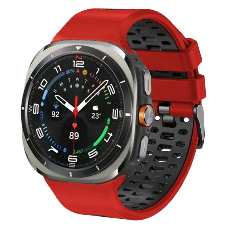 ツーカラー シリコン 通気性 時計バンド、Samsung Galaxy Watch Ultra 47mm / Ultra 2025 用