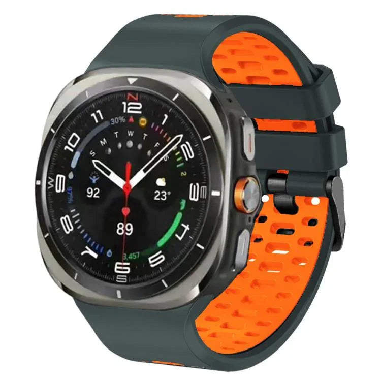 ツーカラー シリコン 通気性 時計バンド、Samsung Galaxy Watch Ultra 47mm / Ultra 2025 用