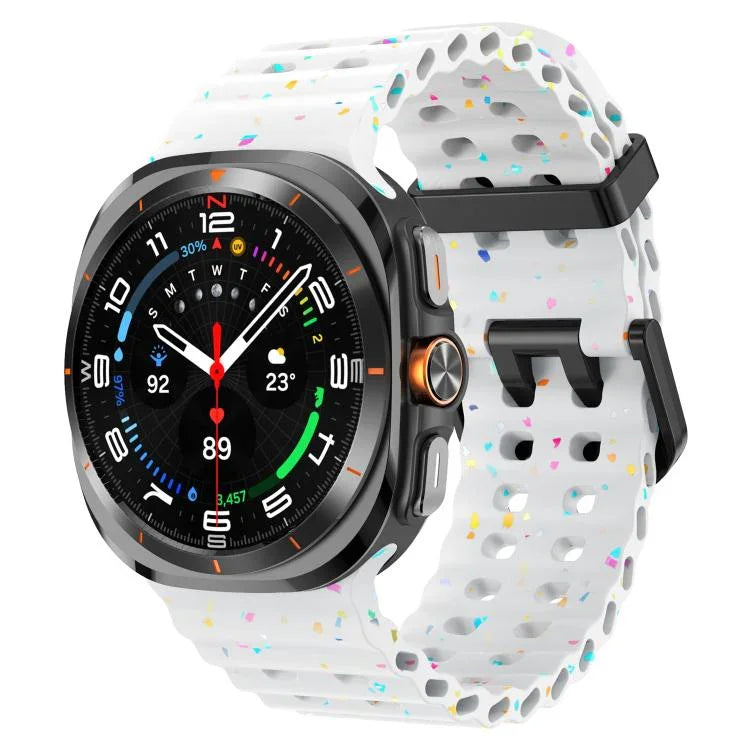 デュアルバックル カラフルドット シリコン 時計バンド、Samsung Galaxy Watch Ultra 47mm / Ultra 2025 用