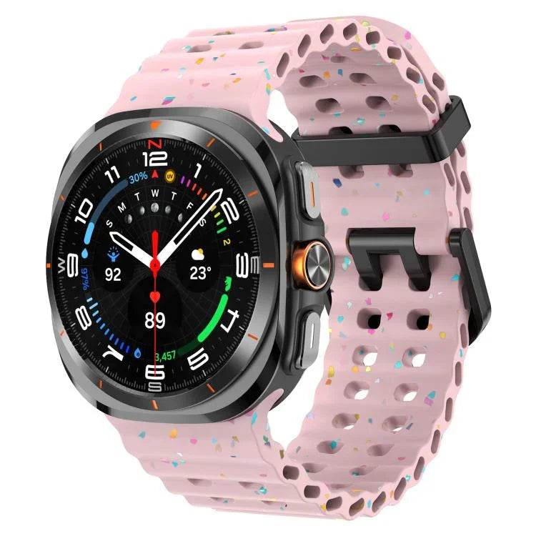 デュアルバックル カラフルドット シリコン 時計バンド、Samsung Galaxy Watch Ultra 47mm / Ultra 2025 用