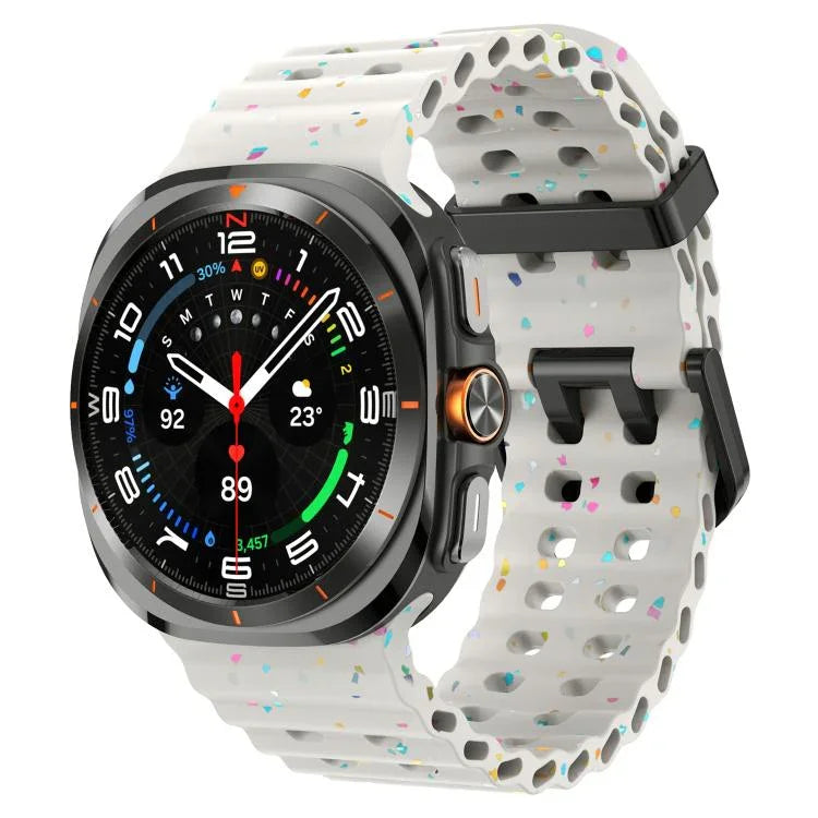 デュアルバックル カラフルドット シリコン 時計バンド、Samsung Galaxy Watch Ultra 47mm / Ultra 2025 用
