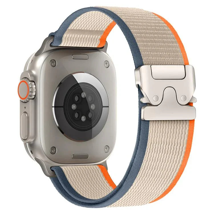 xDfind チタンバックル スナップボタンループ ナイロンウォッチバンド、Apple Watch 46mm / 49mm / 45mm / 44mm用、Apple Watch 42mm / 41mm / 40mm / 38mm用