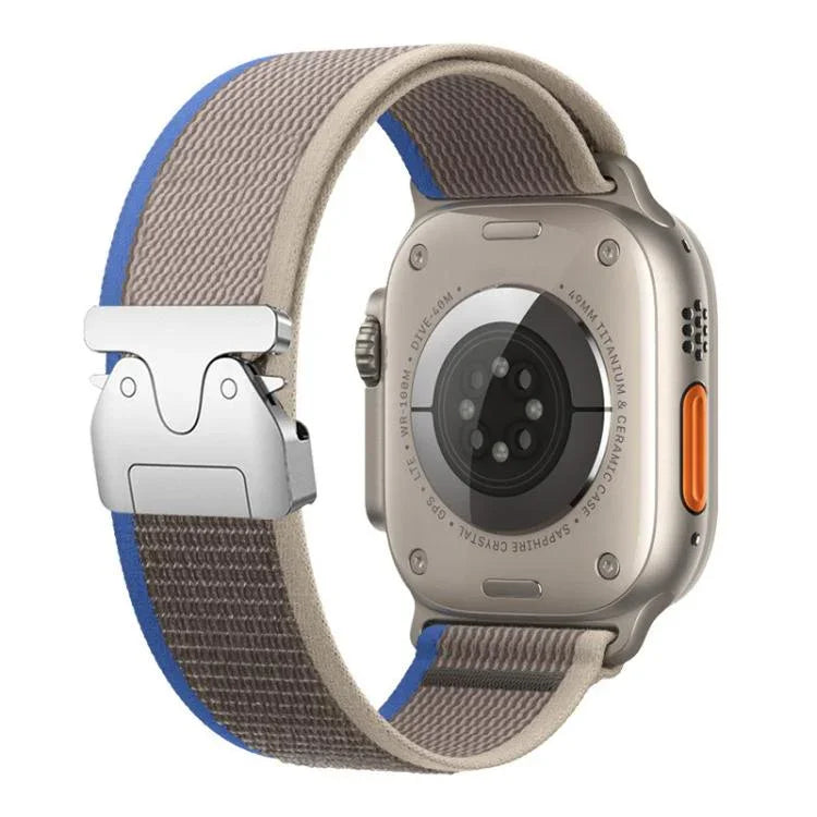 xDfind チタンバックル スナップボタンループ ナイロンウォッチバンド、Apple Watch 46mm / 49mm / 45mm / 44mm用、Apple Watch 42mm / 41mm / 40mm / 38mm用