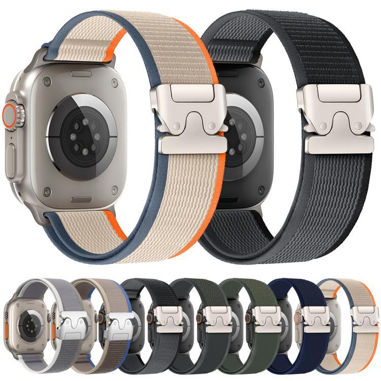 xDfind チタンバックル スナップボタンループ ナイロンウォッチバンド、Apple Watch 46mm / 49mm / 45mm / 44mm用、Apple Watch 42mm / 41mm / 40mm / 38mm用