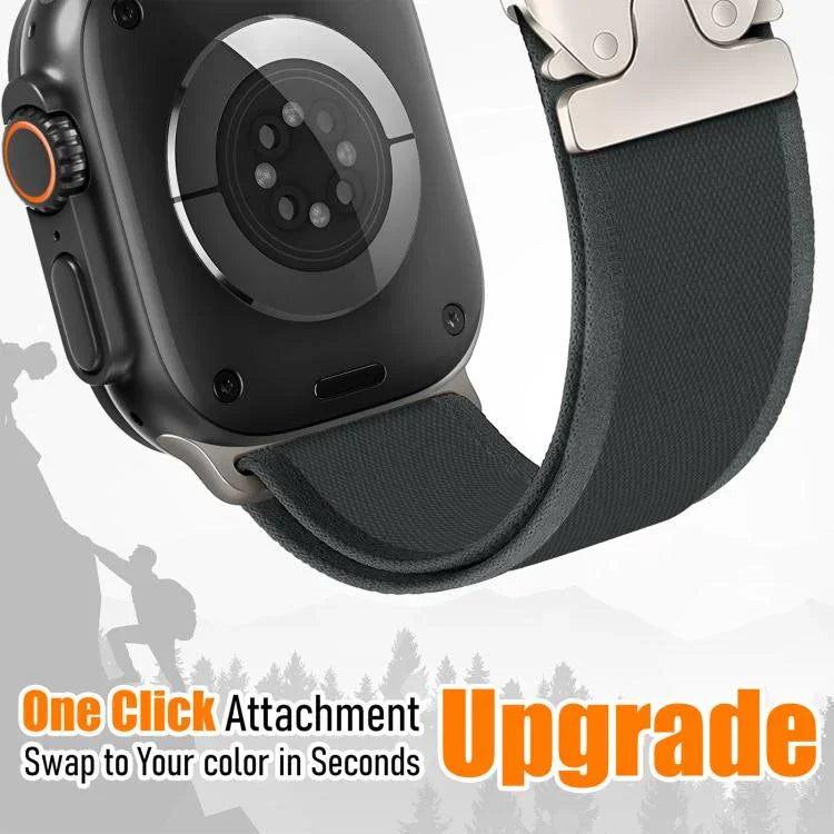 xDfind チタンバックル スナップボタンループ ナイロンウォッチバンド、Apple Watch 46mm / 49mm / 45mm / 44mm用、Apple Watch 42mm / 41mm / 40mm / 38mm用