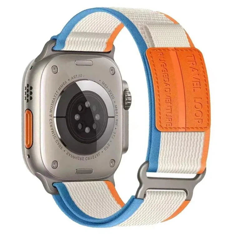 xDfind ダブルセクションメタルバックルループナイロン編みウォッチバンド、Apple Watch 46mm / 49mm / 45mm / 44mm 用、Apple Watch 42mm / 41mm / 40mm / 38mm 用