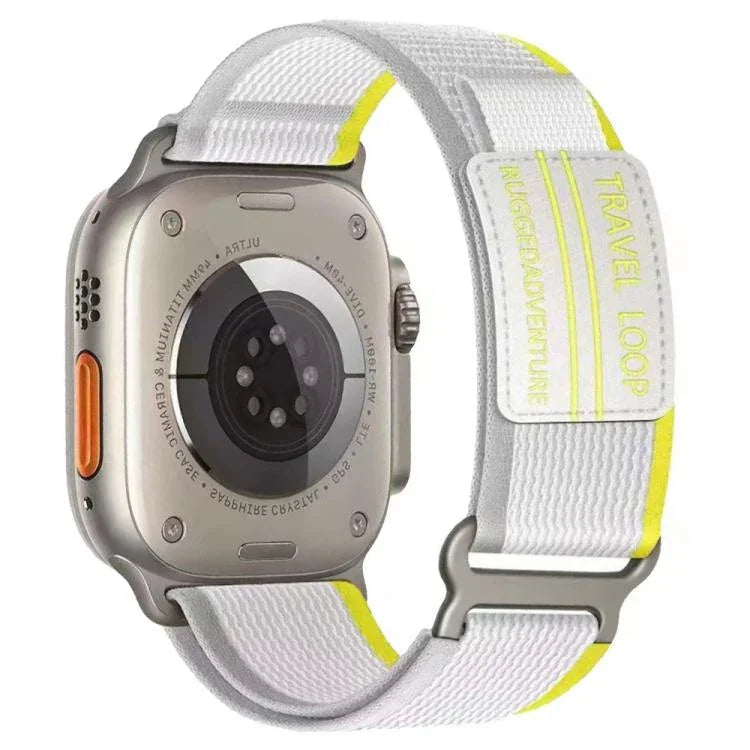 xDfind ダブルセクションメタルバックルループナイロン編みウォッチバンド、Apple Watch 46mm / 49mm / 45mm / 44mm 用、Apple Watch 42mm / 41mm / 40mm / 38mm 用