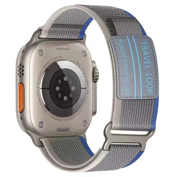 xDfind ダブルセクションメタルバックルループナイロン編みウォッチバンド、Apple Watch 46mm / 49mm / 45mm / 44mm 用、Apple Watch 42mm / 41mm / 40mm / 38mm 用