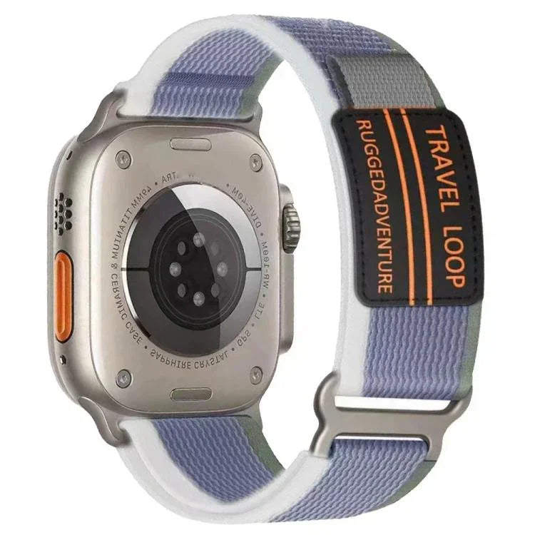 xDfind ダブルセクションメタルバックルループナイロン編みウォッチバンド、Apple Watch 46mm / 49mm / 45mm / 44mm 用、Apple Watch 42mm / 41mm / 40mm / 38mm 用