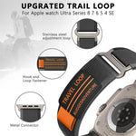 xDfind ダブルセクションメタルバックルループナイロン編みウォッチバンド、Apple Watch 46mm / 49mm / 45mm / 44mm 用、Apple Watch 42mm / 41mm / 40mm / 38mm 用