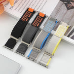 xDfind ダブルセクションメタルバックルループナイロン編みウォッチバンド、Apple Watch 46mm / 49mm / 45mm / 44mm 用、Apple Watch 42mm / 41mm / 40mm / 38mm 用
