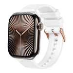 無地ローズゴールドバックルシリコンウォッチバンド、Apple Watch 42mm / 41mm / 40mm / 38mm 用