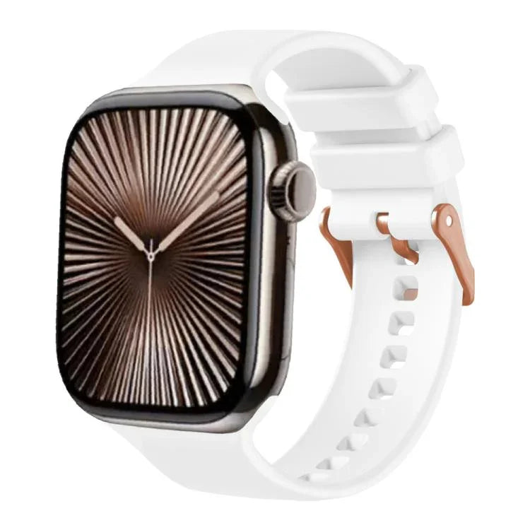 無地ローズゴールドバックルシリコンウォッチバンド、Apple Watch 42mm / 41mm / 40mm / 38mm 用