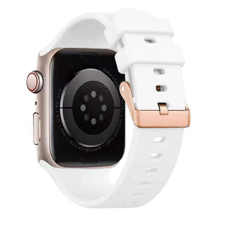 無地ローズゴールドバックルシリコンウォッチバンド、Apple Watch 42mm / 41mm / 40mm / 38mm 用