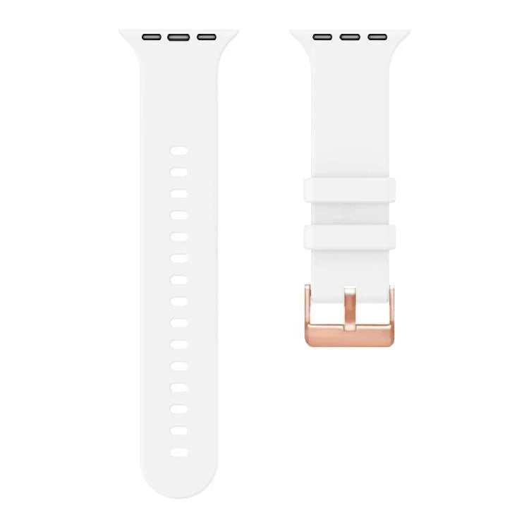 無地ローズゴールドバックルシリコンウォッチバンド、Apple Watch 42mm / 41mm / 40mm / 38mm 用
