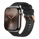 無地ローズゴールドバックルシリコンウォッチバンド、Apple Watch 42mm / 41mm / 40mm / 38mm 用
