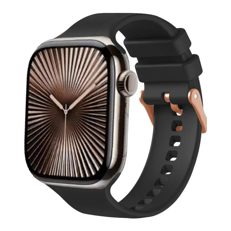 無地ローズゴールドバックルシリコンウォッチバンド、Apple Watch 42mm / 41mm / 40mm / 38mm 用