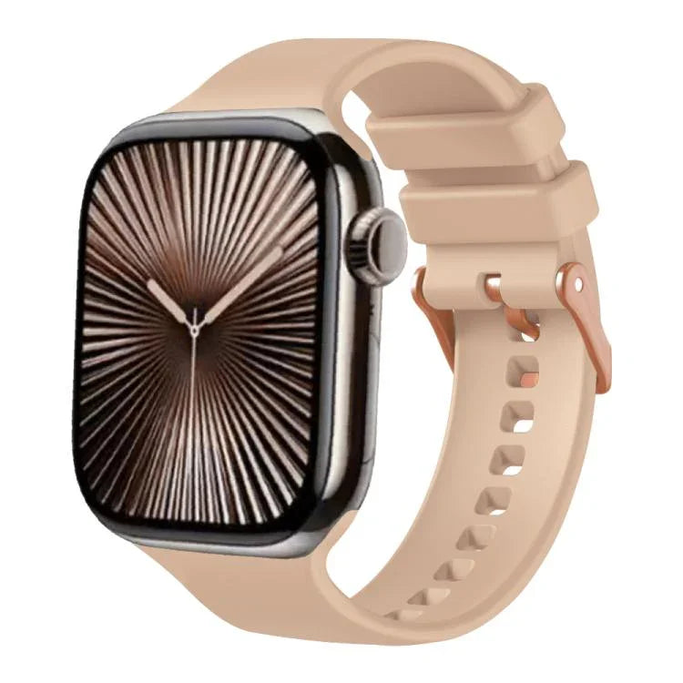 無地ローズゴールドバックルシリコンウォッチバンド、Apple Watch 42mm / 41mm / 40mm / 38mm 用