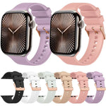 無地ローズゴールドバックルシリコンウォッチバンド、Apple Watch 42mm / 41mm / 40mm / 38mm 用