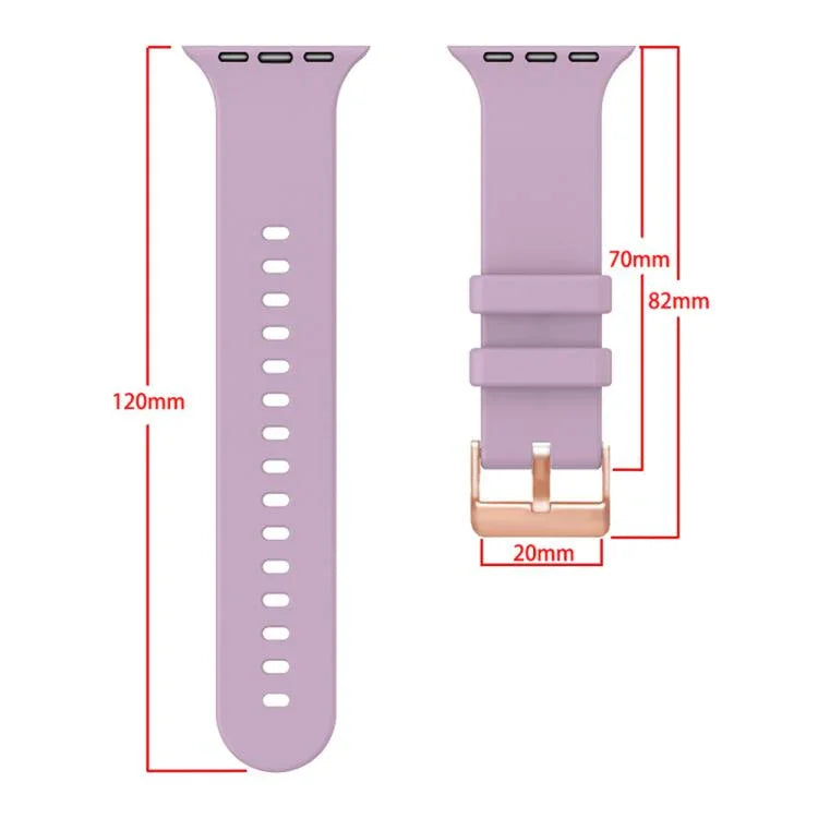 無地ローズゴールドバックルシリコンウォッチバンド、Apple Watch 42mm / 41mm / 40mm / 38mm 用