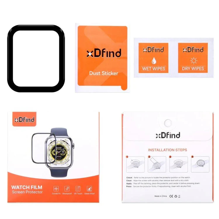 2枚セット xDfind カーブした3D複合素材ソフトフィルムスクリーンプロテクター、Apple Watch シリーズ 6&SE&5&4 44mm 用、Apple Watch シリーズ 6&SE&5&4 40mm 用、Apple Watch シリーズ 11 / 10 46mm 用、Apple Watch Ultra 3 / 2 / 1 49mm 用