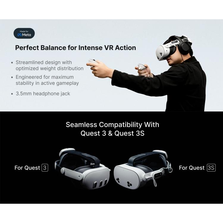BOBOVR E3 Pro Meta Quest 3S / 3 用 VRヘッドストラップ B100バッテリーセル付き、E3 Pro