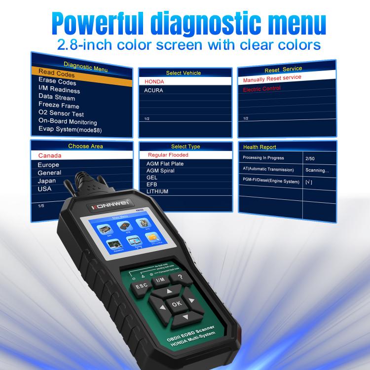 KONNWEI KW420 2.8 inch Color Screen Car OBD2 Fault Diagnostic Scan Tool for Honda, KW420