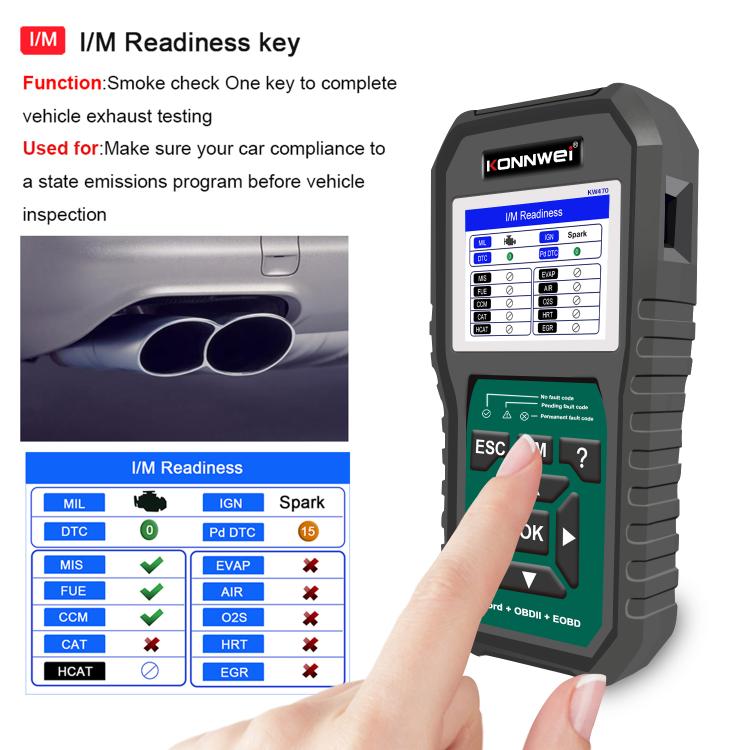 KONNWEI KW470 2.8 inch Color Screen Car OBD2 Fault Diagnostic Scan Tool for Ford, KW470