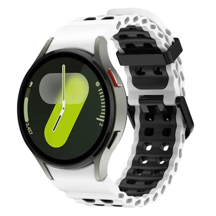 オーシャン二列穴二色シリコンウォッチバンド、Samsung Galaxy Watch 7 40 / 44mm用