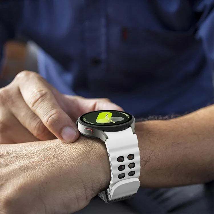 オーシャン二列穴二色シリコンウォッチバンド、Samsung Galaxy Watch 7 40 / 44mm用