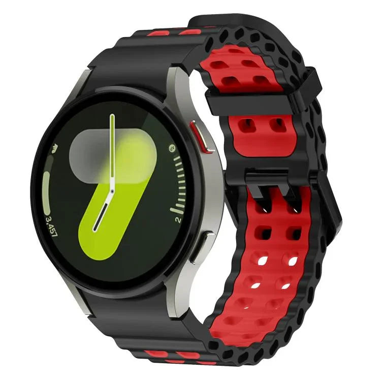 オーシャン二列穴二色シリコンウォッチバンド、Samsung Galaxy Watch 7 40 / 44mm用