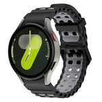 オーシャン二列穴二色シリコンウォッチバンド、Samsung Galaxy Watch 7 40 / 44mm用