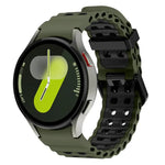 オーシャン二列穴二色シリコンウォッチバンド、Samsung Galaxy Watch 7 40 / 44mm用