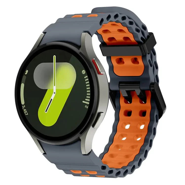 オーシャン二列穴二色シリコンウォッチバンド、Samsung Galaxy Watch 7 40 / 44mm用