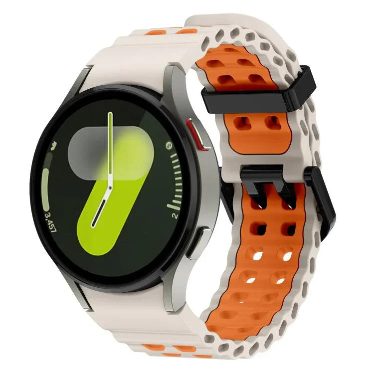 オーシャン二列穴二色シリコンウォッチバンド、Samsung Galaxy Watch 7 40 / 44mm用