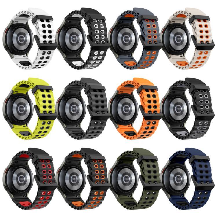 オーシャン二列穴二色シリコンウォッチバンド、Samsung Galaxy Watch 7 40 / 44mm用