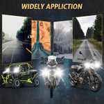 30W 3000LM 6000K Motorcycle Dual Lens LED Spotlight with Control Cable Set