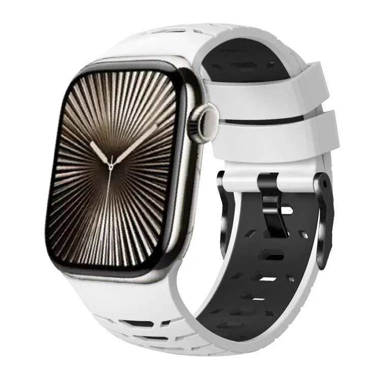 台形ツートンカラーシリコンウォッチバンド、Apple Watch 46mm / 49mm / 45mm / 44mm 用